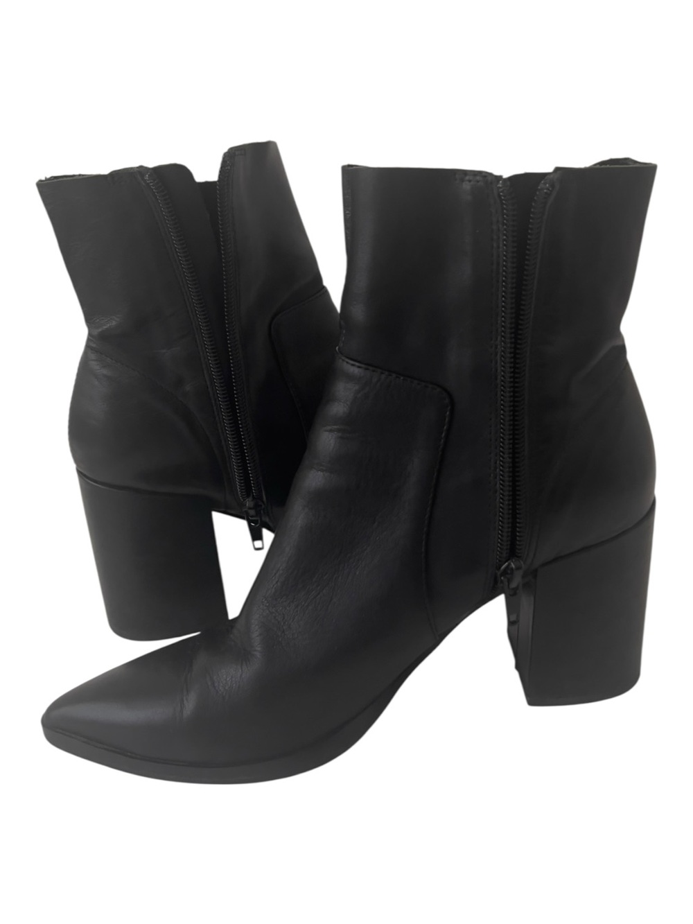 Tony Bianco Black Leather Brazen Luxe  Pointed Toe Booties Size 7.5 - Picture 8 of 15